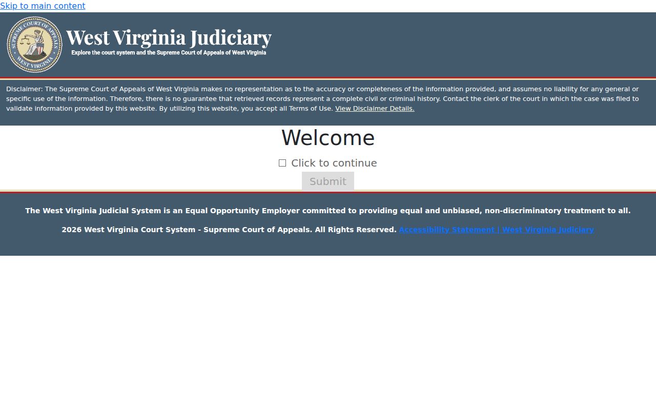 Jackson County criminal court case search at the West Virginia Magistrate portal